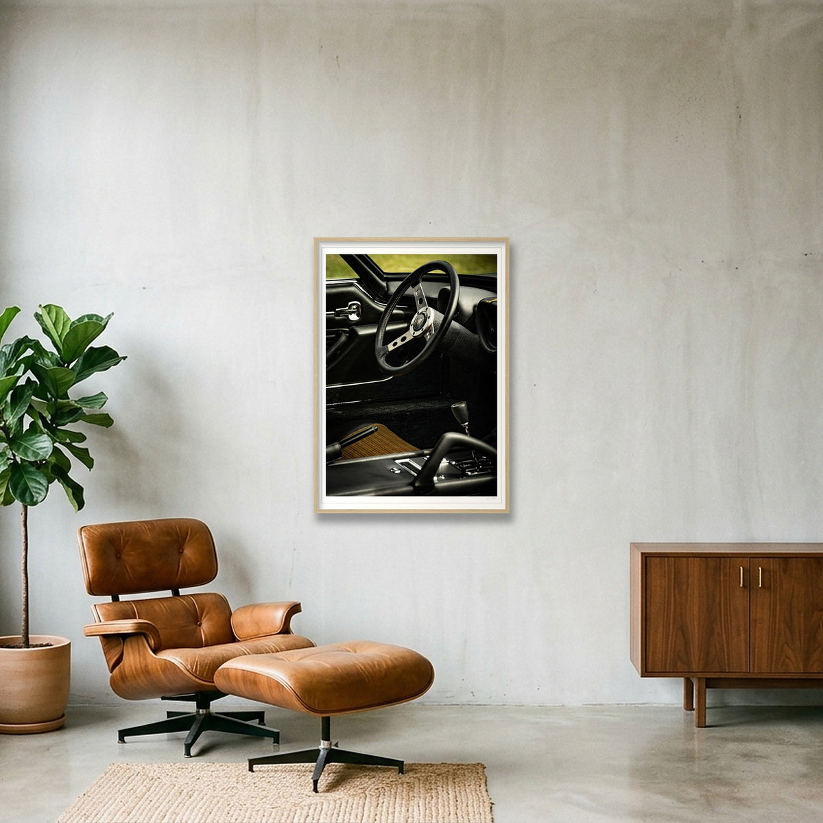 La Bella Macchina — 70×100cm, 28×39" Oak Frame