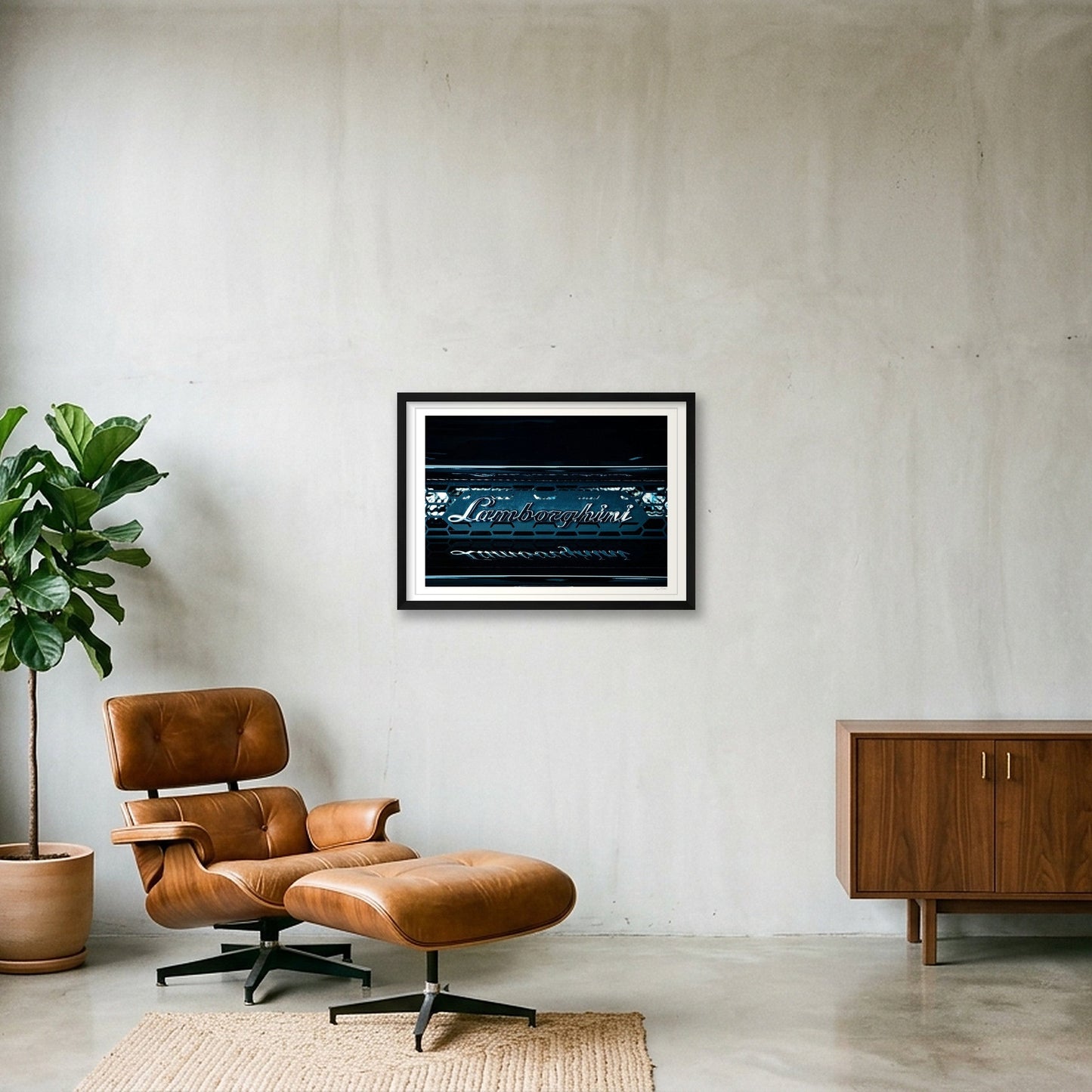 Lambo Electric Blue — 59×42cm, 23×17" Black Frame