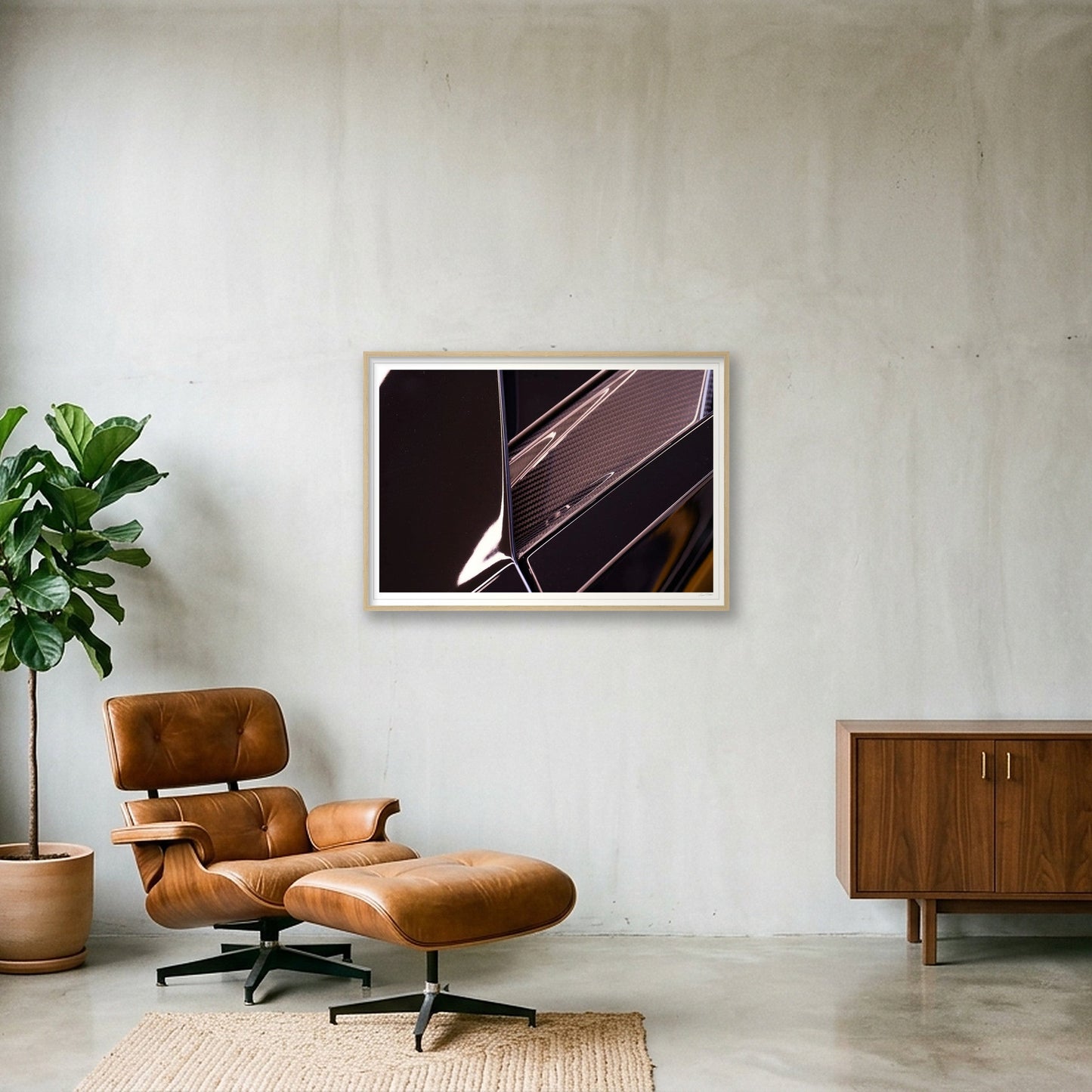 Carbon Prism — 100×70cm, 39×28" Oak Frame