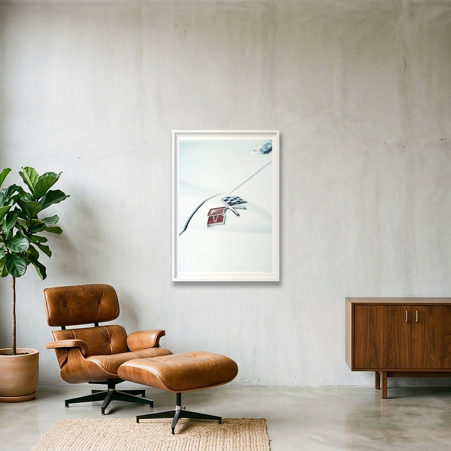 Crossed Flags — 70×100cm, 28×39" White Frame