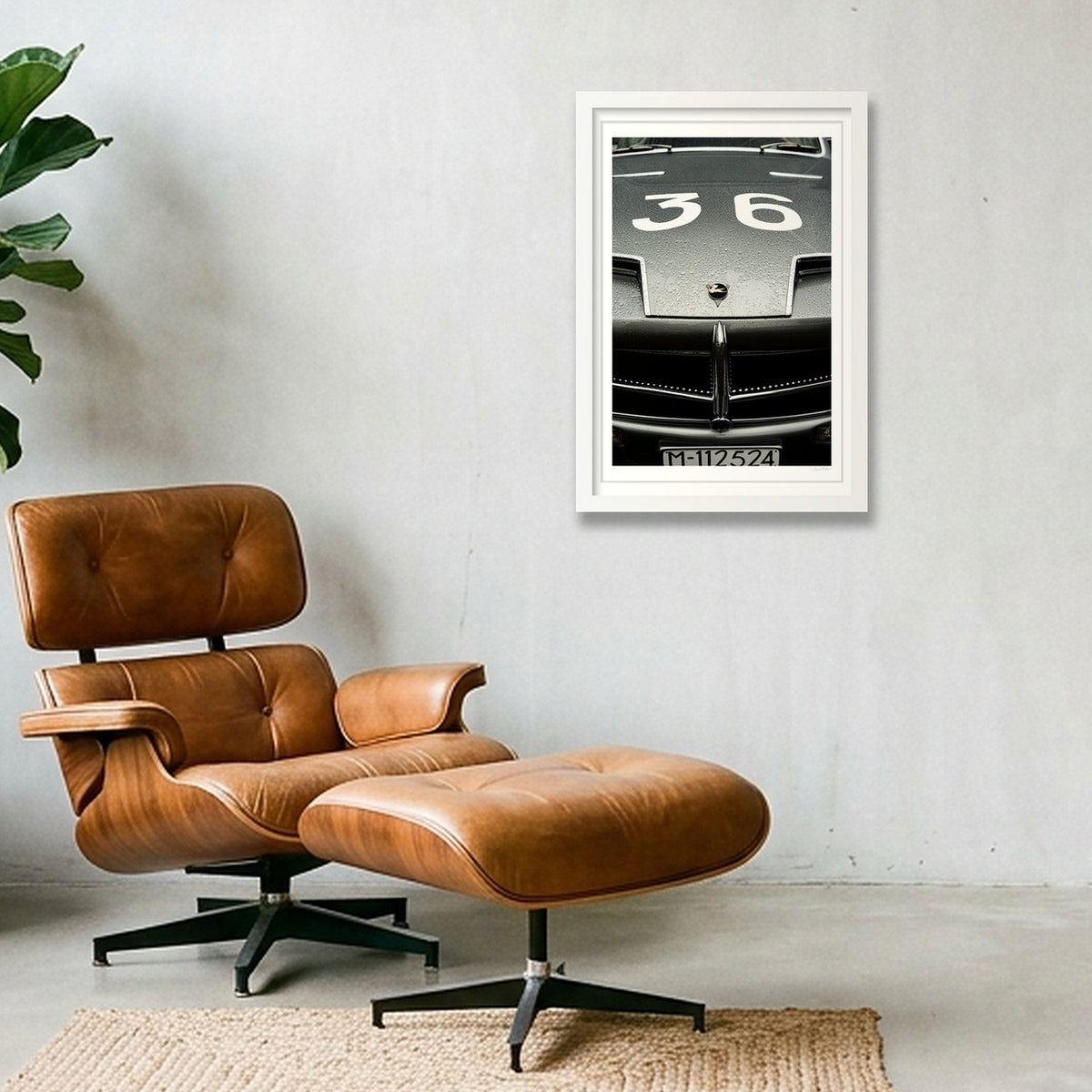 Silver Flying Horse — 30×45cm, 12×18" White Frame