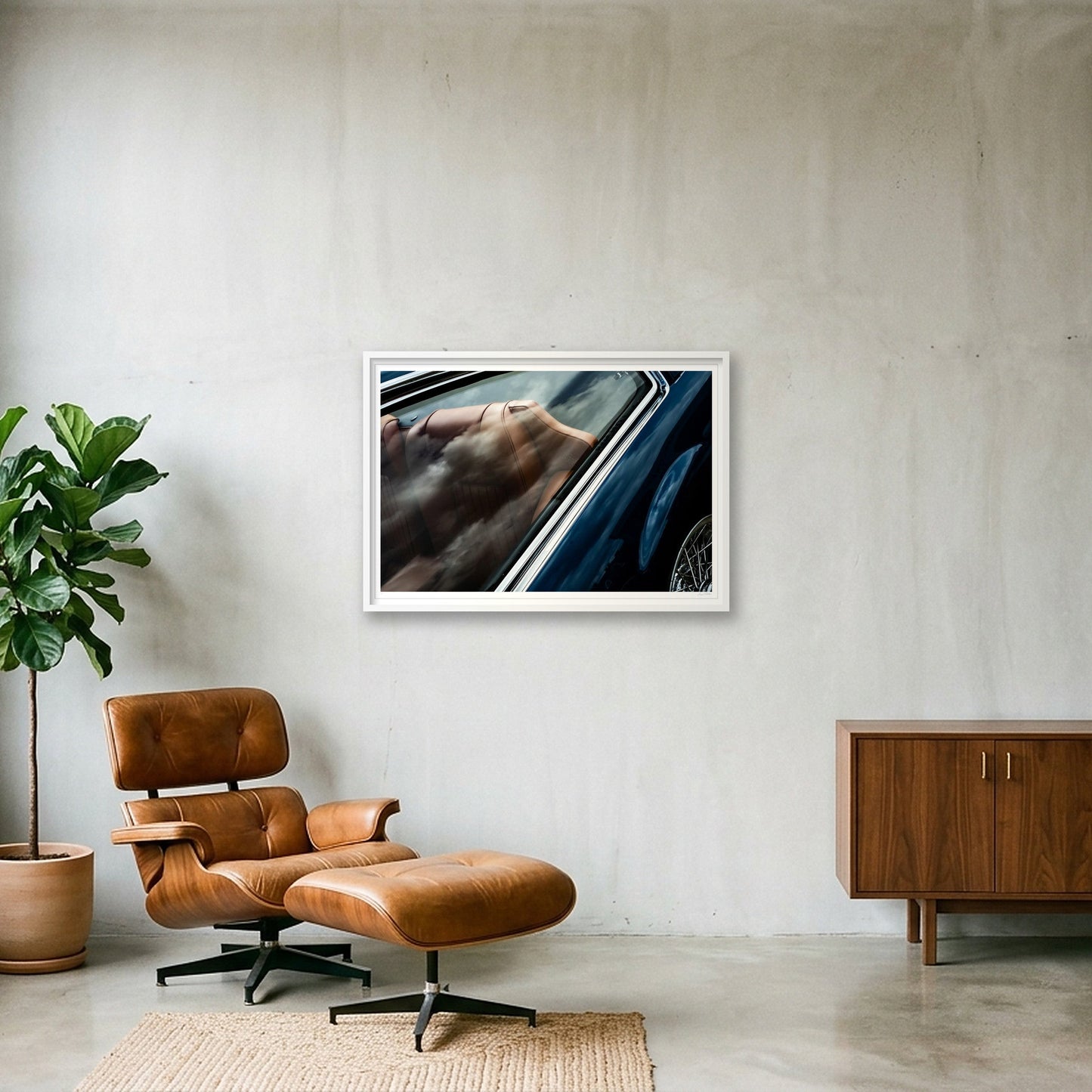Leather and Chrome - Monteverdi — 100×70cm, 39×28" White Frame