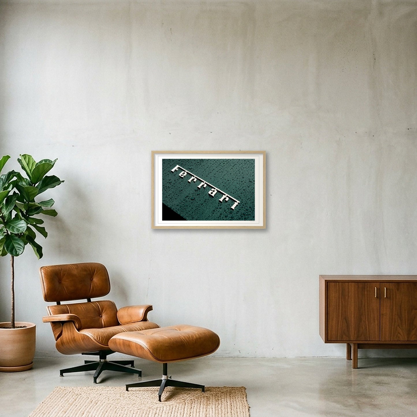Scuderia on Green — 60×40cm, 24×16" Oak Frame