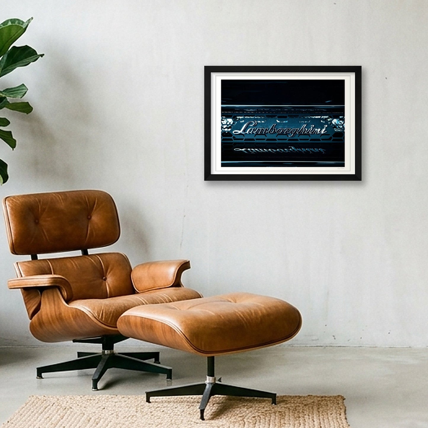 Lambo Electric Blue — A3 (42×30cm, 17×12") Black Frame