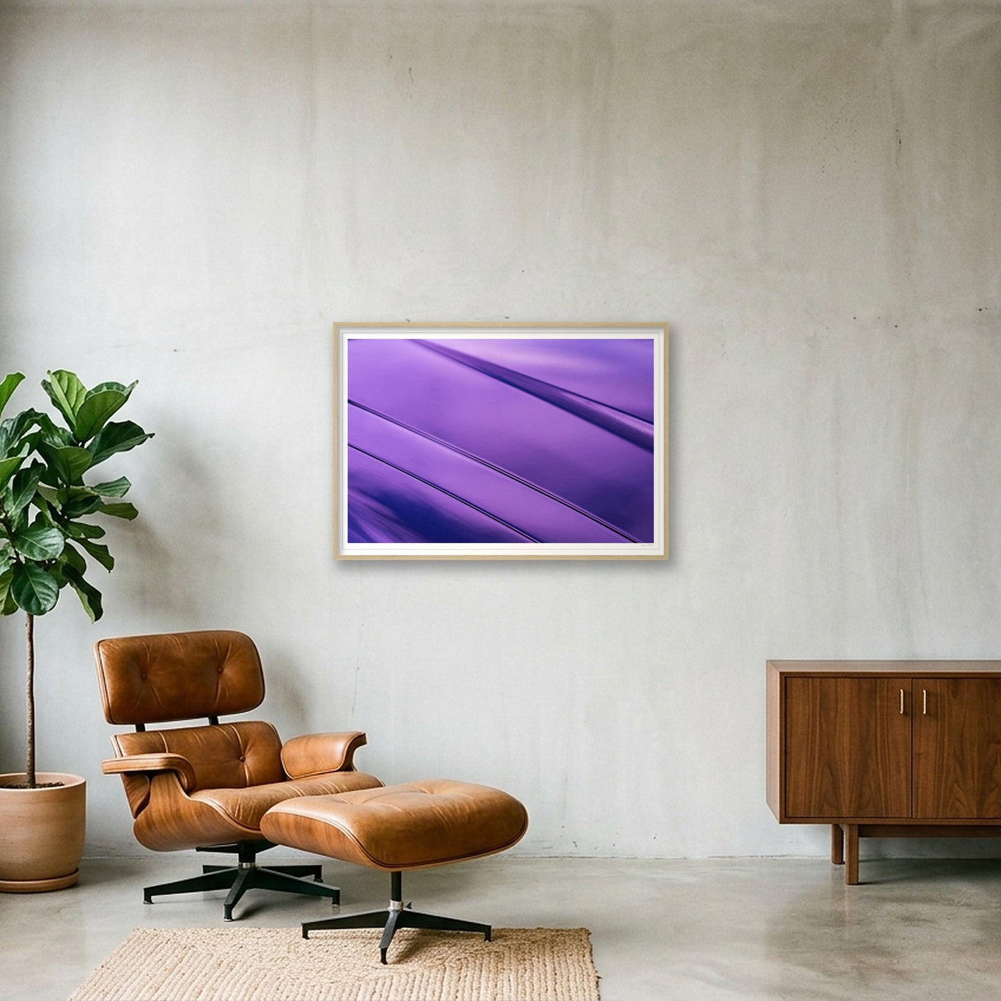 The Silk Cat — 100×70cm, 39×28" Oak Frame