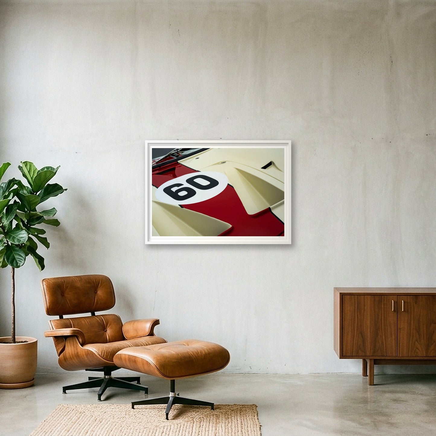Maroon & Ivory — 100×70cm, 39×28" White Frame