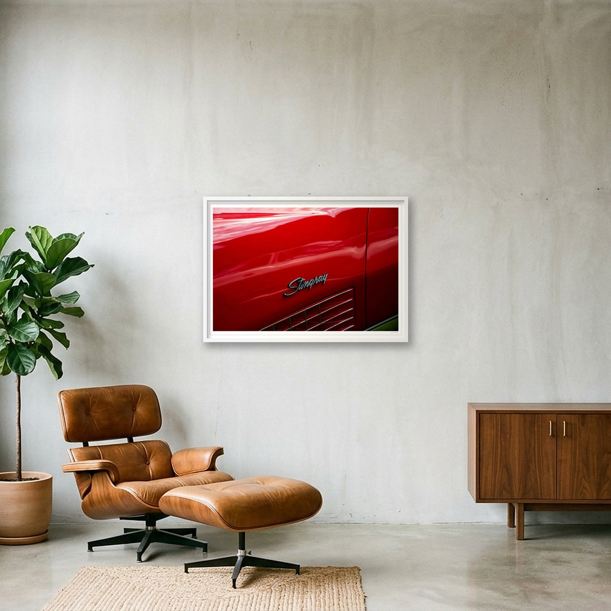 Little Red Corvette — 100×70cm, 39×28" White Frame