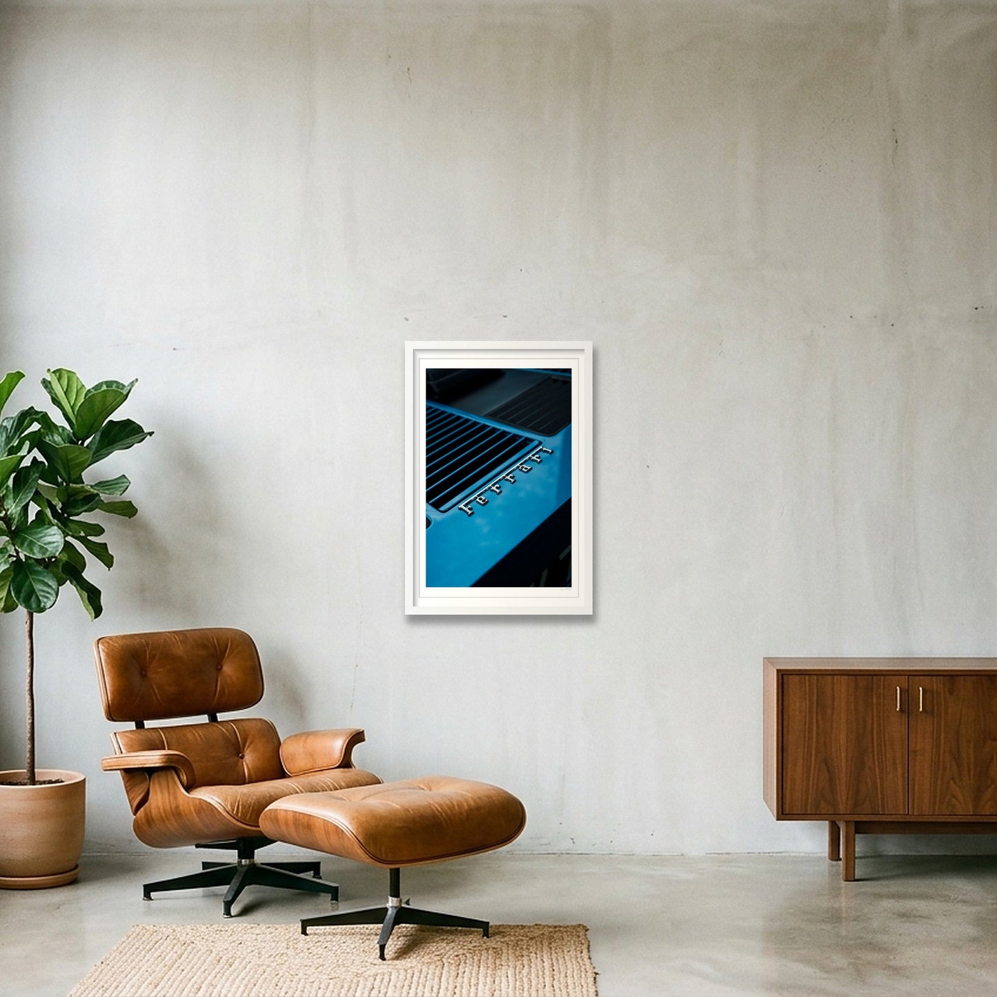 The Electric Blue Boxer — 40×60cm, 16×24" White Frame