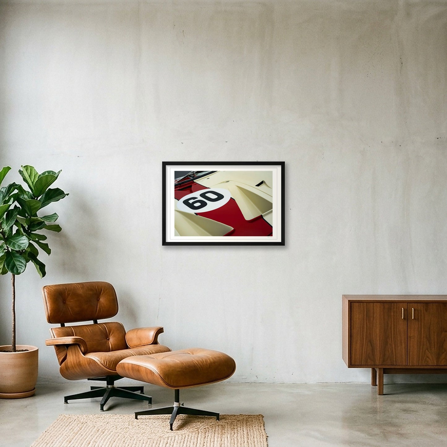 Maroon & Ivory — 60×40cm, 24×16" Black Frame