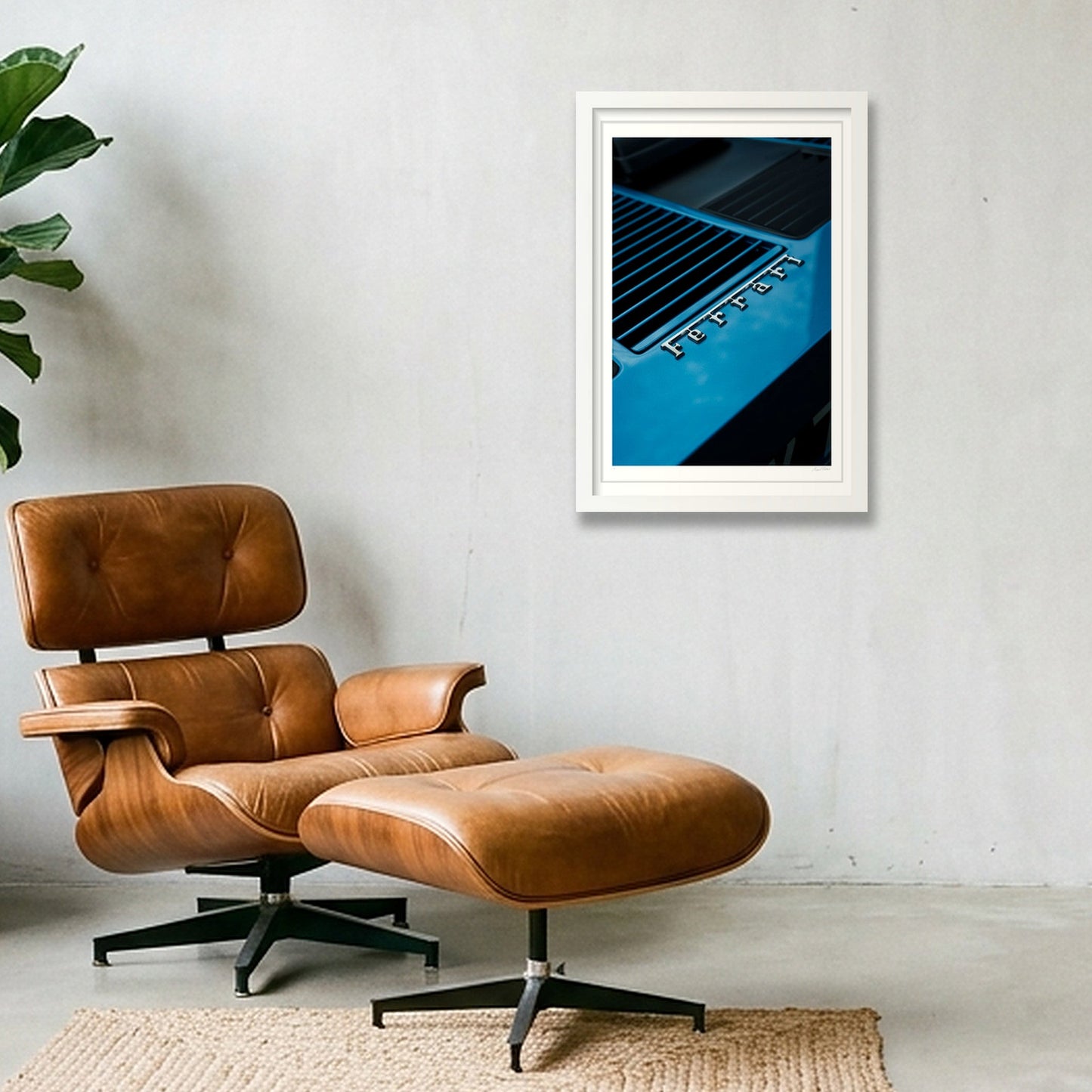 The Electric Blue Boxer — 30×45cm, 12×18" White Frame