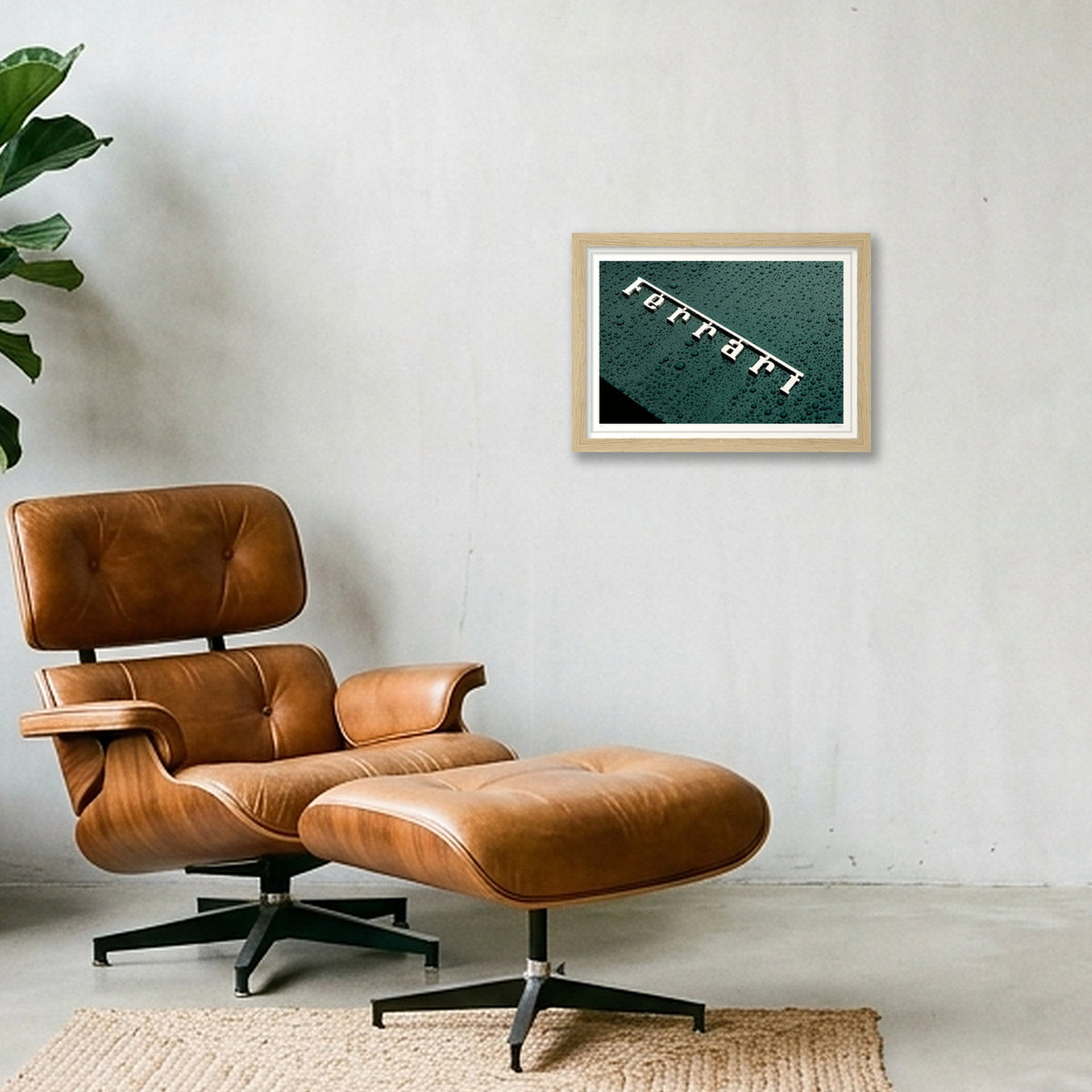 Scuderia on Green — A4 (30×21cm, 12×8") Oak Frame