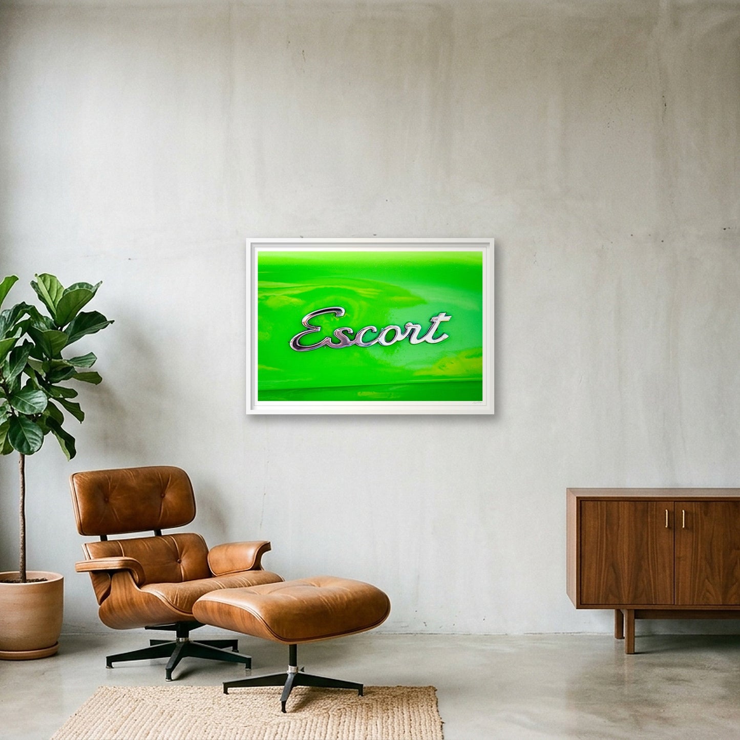Lime_Escort — 100×70cm, 39×28" White Frame