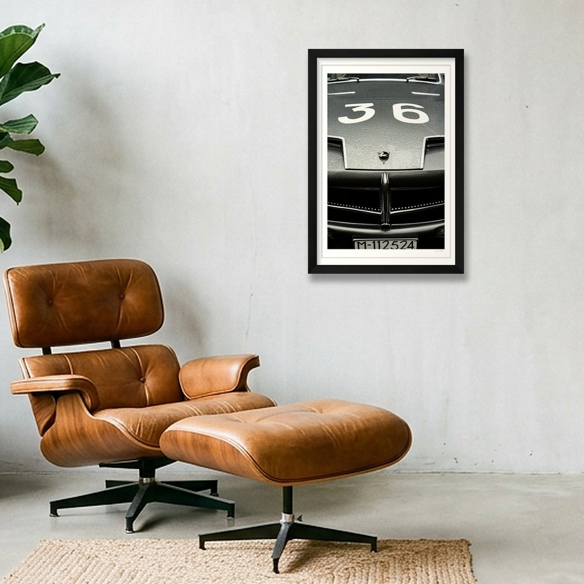 Silver Flying Horse — 30×45cm, 12×18" Black Frame