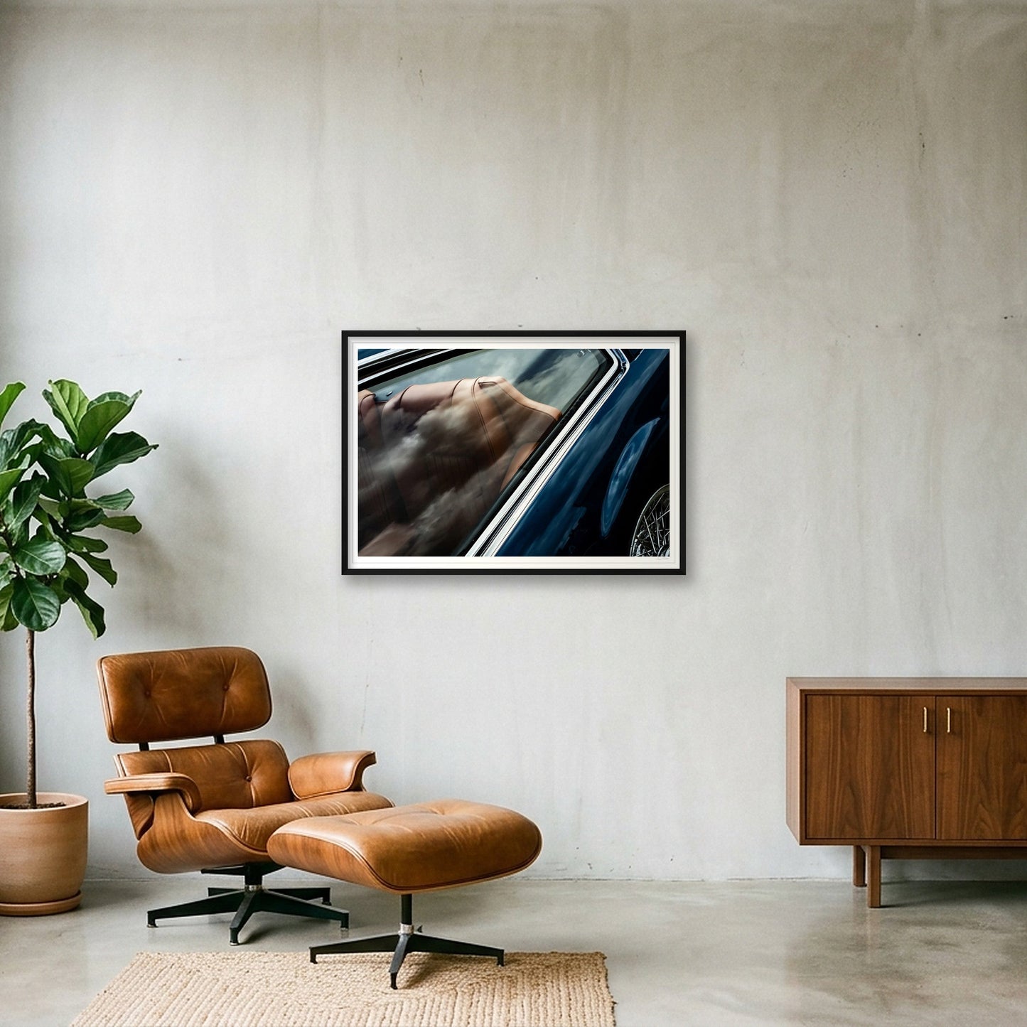 Leather and Chrome - Monteverdi — 100×70cm, 39×28" Black Frame