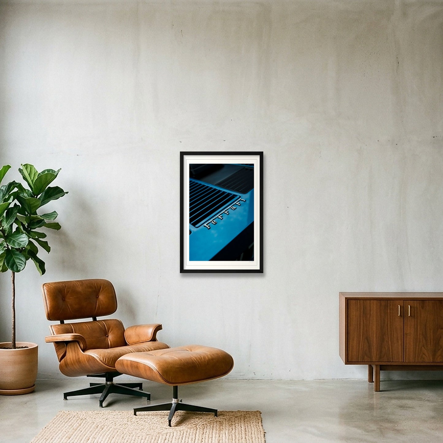 The Electric Blue Boxer — 40×60cm, 16×24" Black Frame
