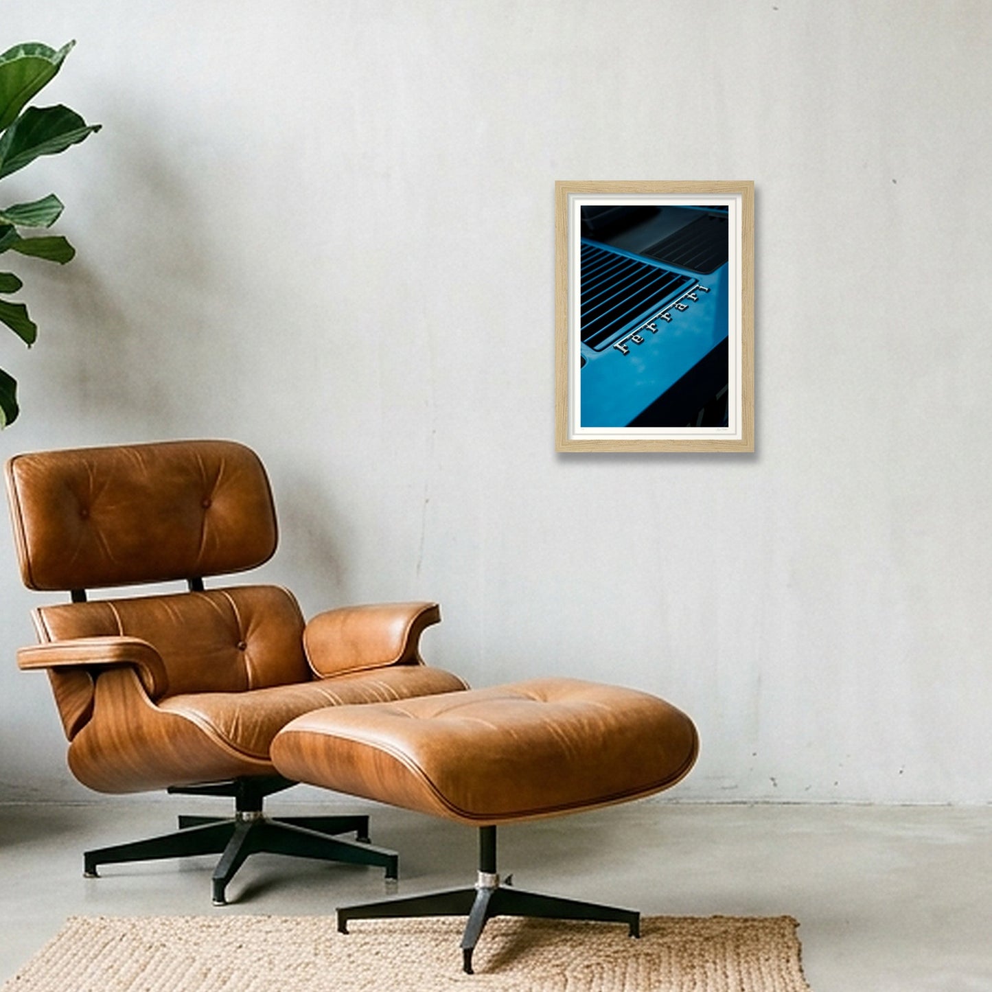 The Electric Blue Boxer — A4 (21×30cm, 8×12") Oak Frame