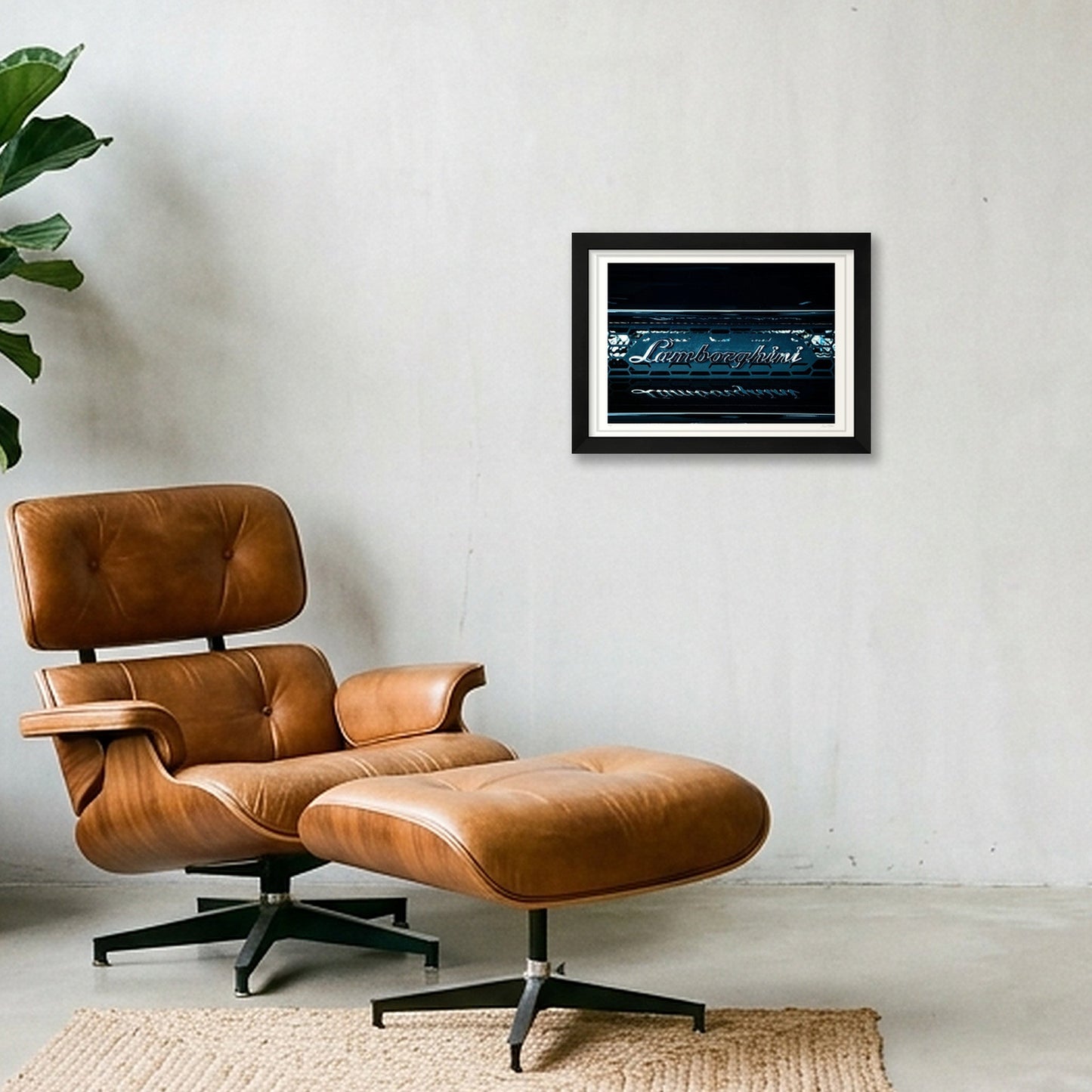 Lambo Electric Blue — A4 (30×21cm, 12×8") Black Frame