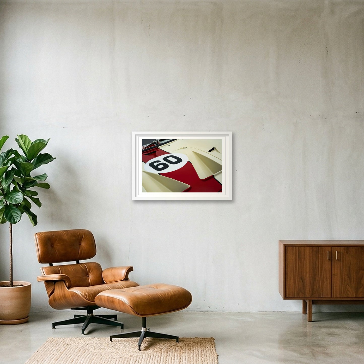 Maroon & Ivory — 60×40cm, 24×16" White Frame