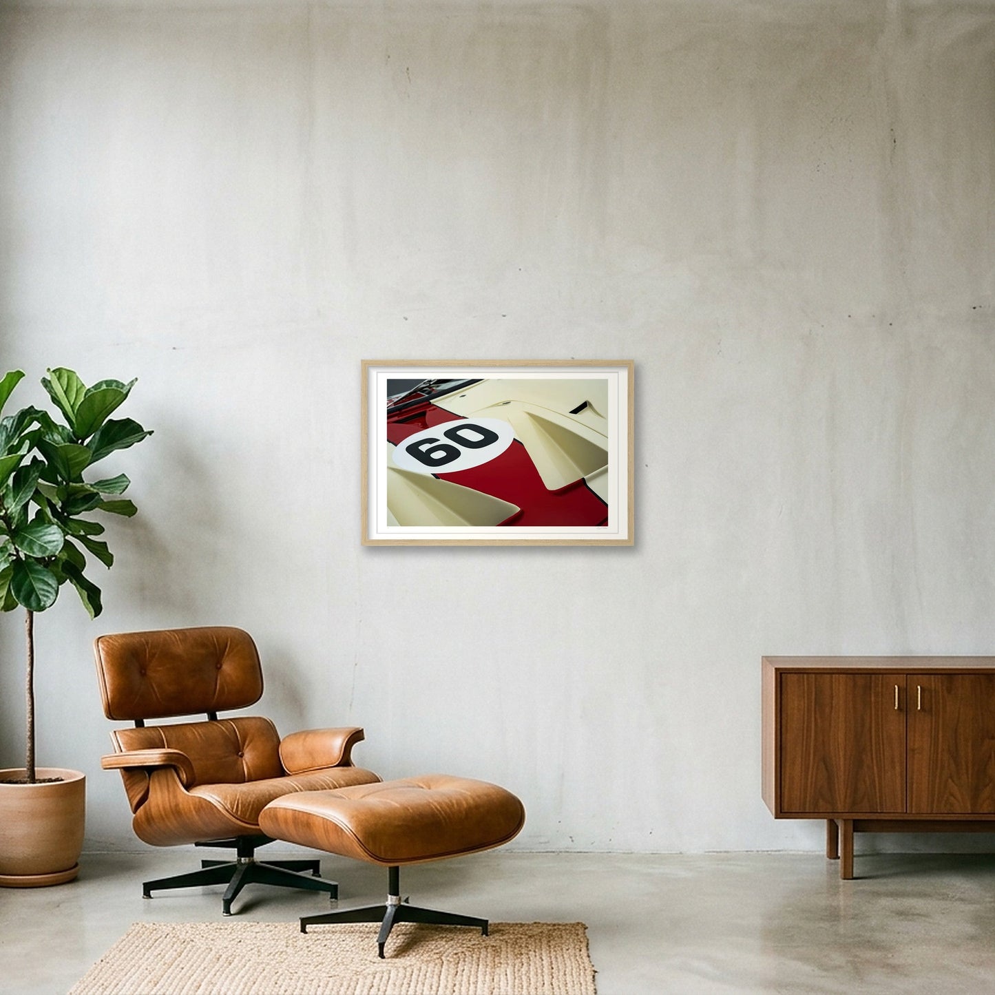 Maroon & Ivory — 60×40cm, 24×16" Oak Frame